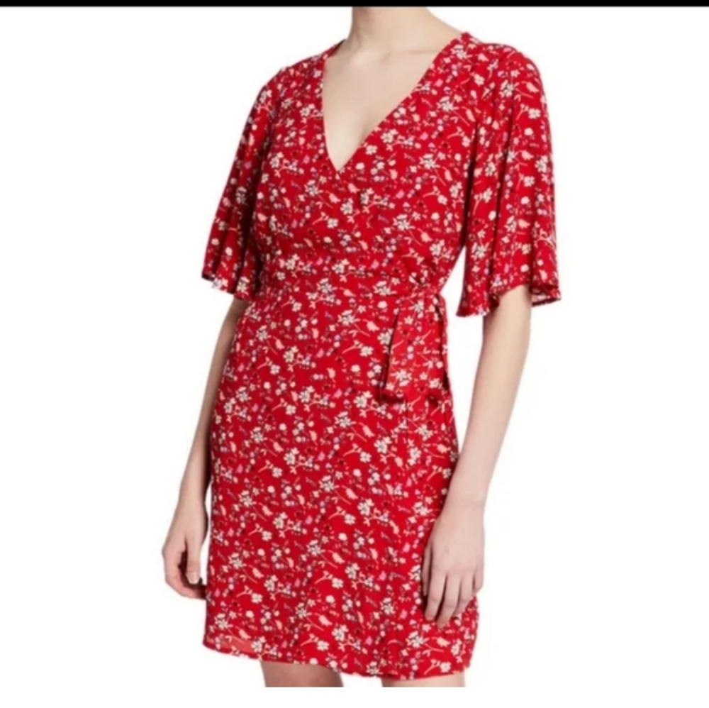 Sanctuary red floral dress